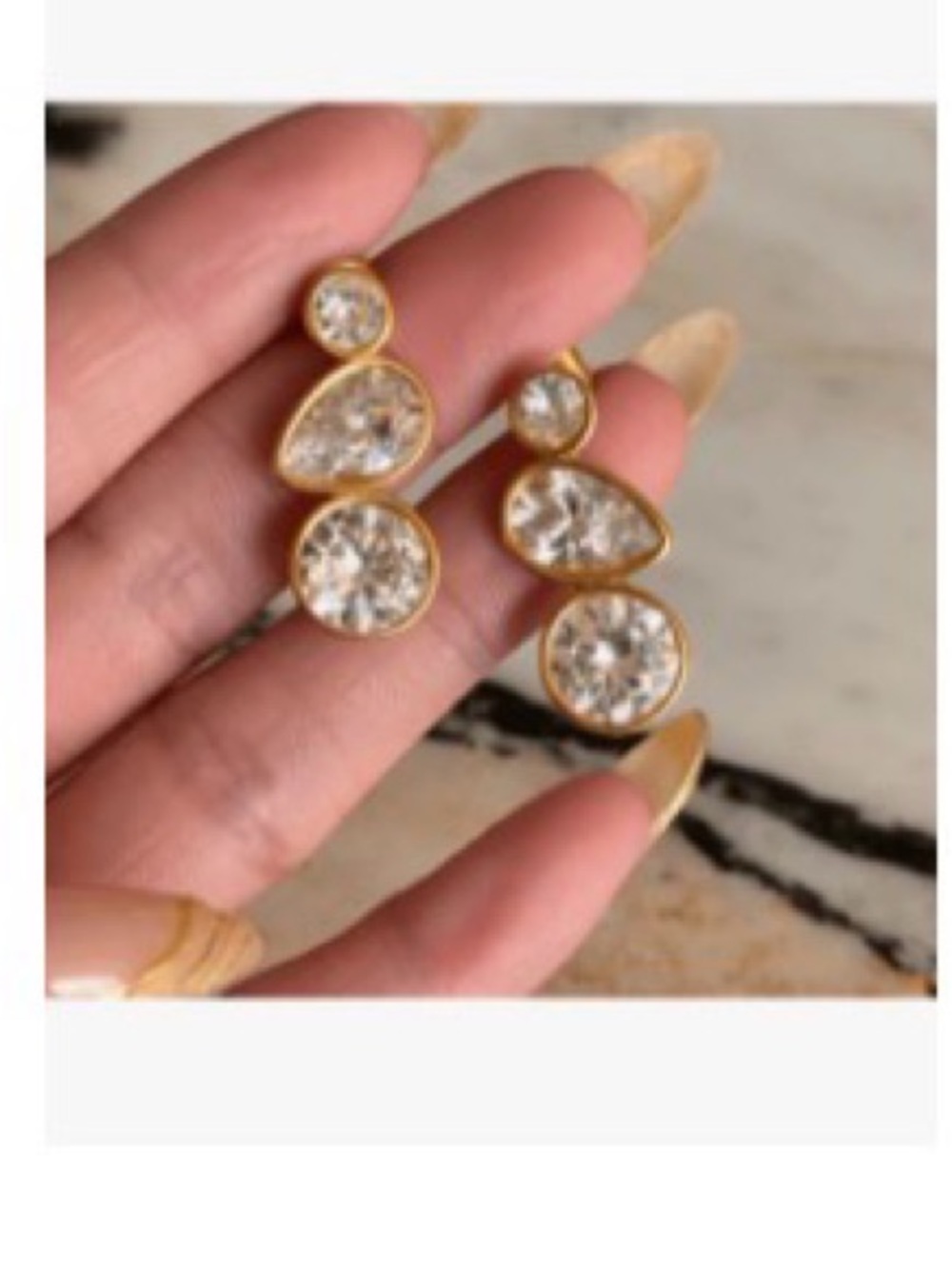 Gold-Tone Clear Crystal Drop Earrings